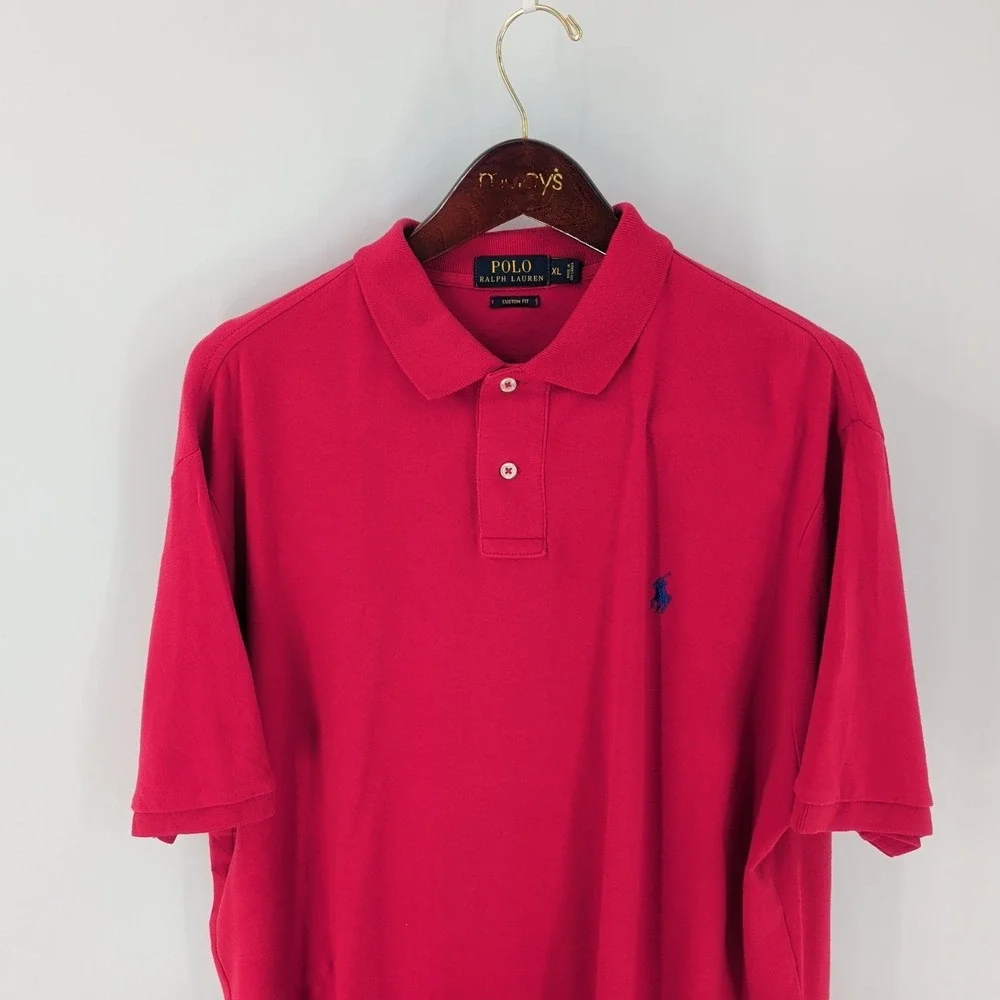 Vtg Polo Ralph Lauren‎ Custom Fit Classic Golf Performance Polo Shirt Pink XL
